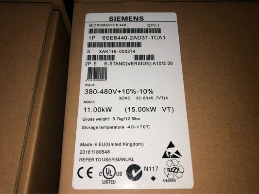 Siemens New MICROMASTER 440 6SE6440-2AD31-1CA1 in stock By UPS / Fedex / DHL