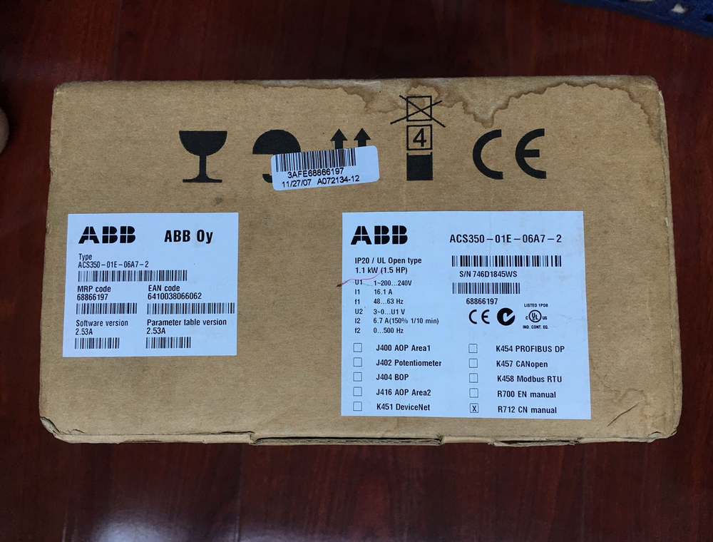 ONE ABB NEW Inverter ACS355 ACS355-01E-06A7-2 220V 1.1KW