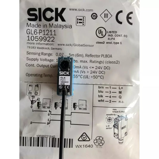 1PC New SICK GL6-P1211 Photoelectric Sensor Free shipping GL6P1211 DHL / UPS / FedEx