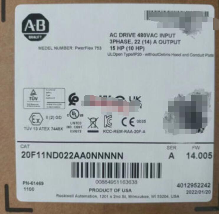 New Sealed Allen Bradley 20F11ND022AA0NNNNN Powerflex 753 Ac Drive US Stock Fedex or DHL