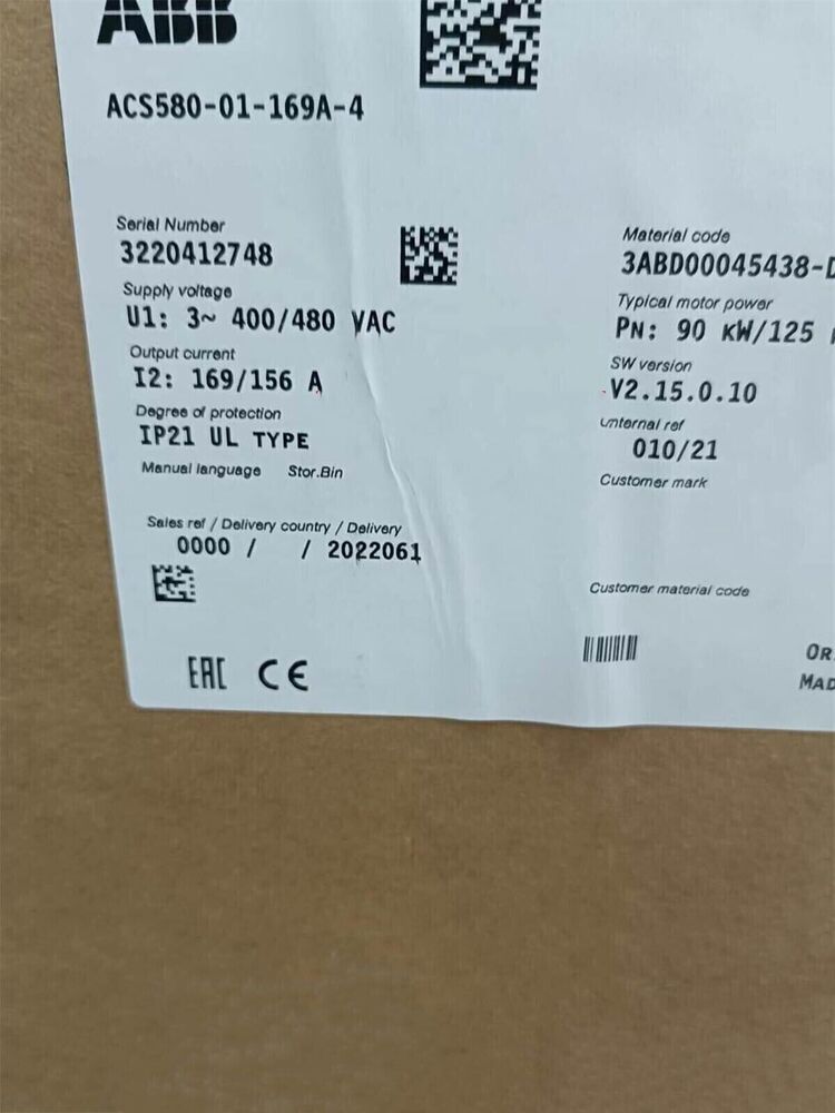 ACS580-01-169A-4 1PCS NEW Frequency Converter ACS580-01-169A-4