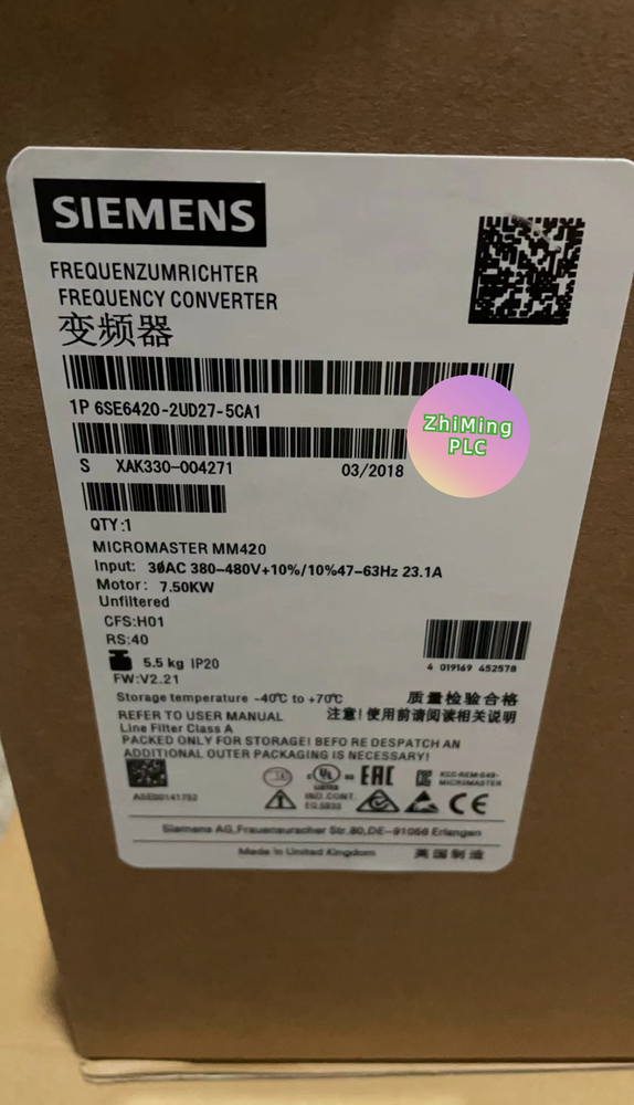 New SIEMENS 6SE6420-2UD27-5CA1 AC Drive Inverter 7.5KW 380V 6SE6420-2UD27-5CA1