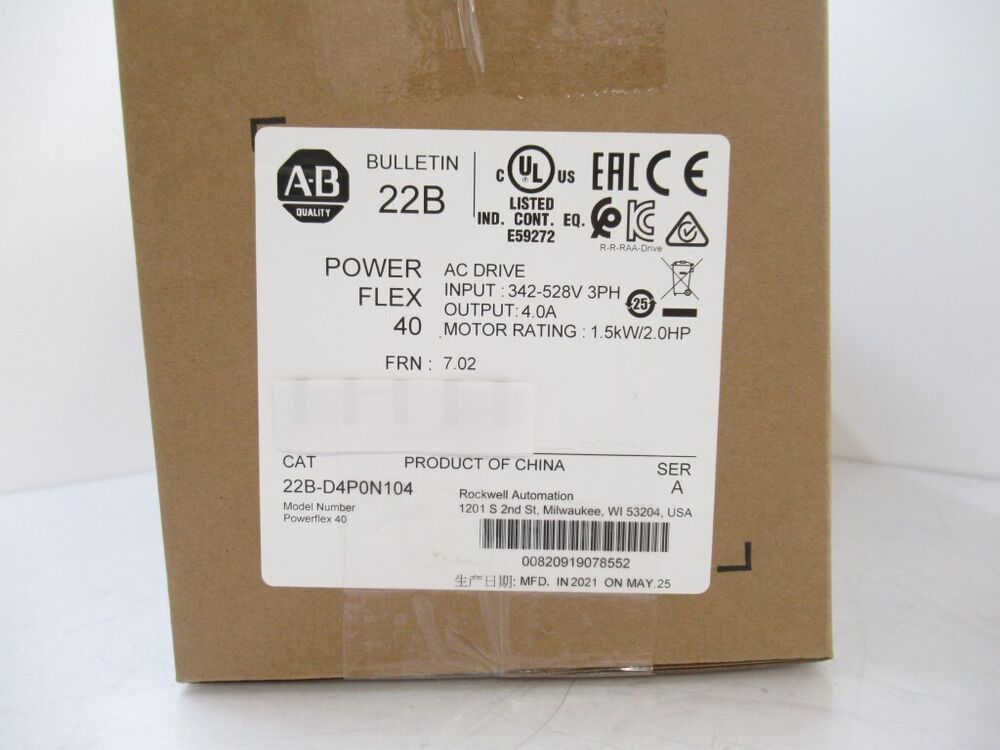 22B-D4P0N104 22BD4P0N104 Allen Bradley PowerFlex 40 AC Drive SURPLUS IN BOX 2021 Fedex or DHL