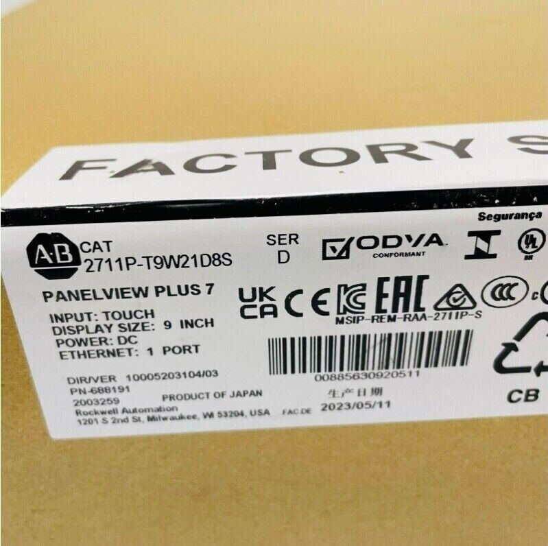 AB 2711P-T9W21D8S SER D New Factory Sealed AB PanelView Plus 7 Terminal 9 Inch Fedex or DHL