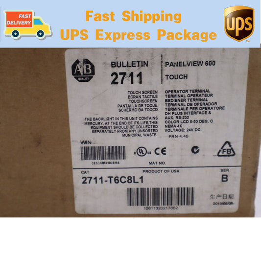 Allen Bradley 2711-T6C8L1 AB PanelView Standard Terminal Fast Ship 2711T6C8L1 DHL / UPS / FedEx