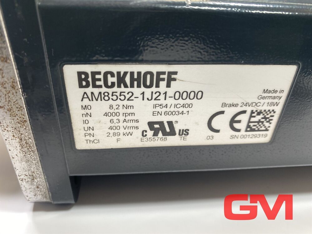 Beckhoff Servo Motor AM8552-1J21-0000 4000rpm 400Vrms 2,89kW 8,2Nm