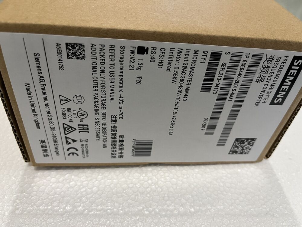 New In Box Siemens 6SE6440-2UD15-5AA1 Inverter In Stock Fast Shipping Fedex / DHL