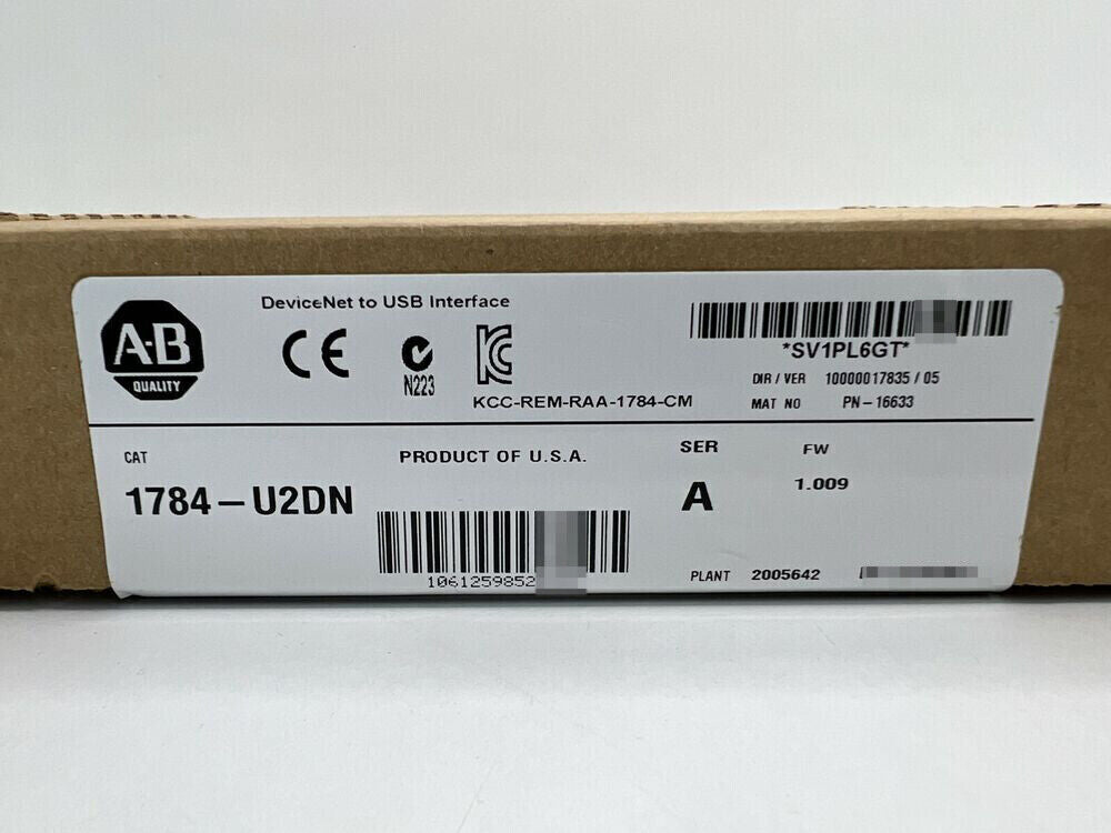 New Factory Sealed Allen-Bradley 1784-U2DN USB-to-DeviceNet Adapter with Cable DHL / UPS / FedEx