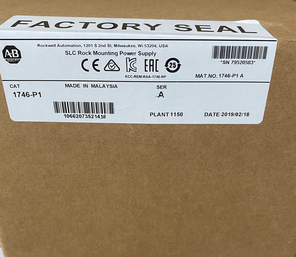 Factory Sealed 1746-P1 SER A SLC 500 Power Supply Rack Module 1746P1 NEW DHL / UPS / FedEx