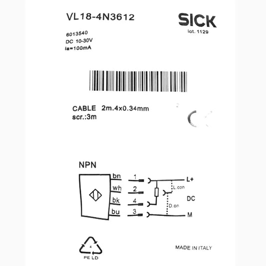 1PC New Sick VL18-4N3612 Sensor Free Shipping DHL / UPS / FedEx