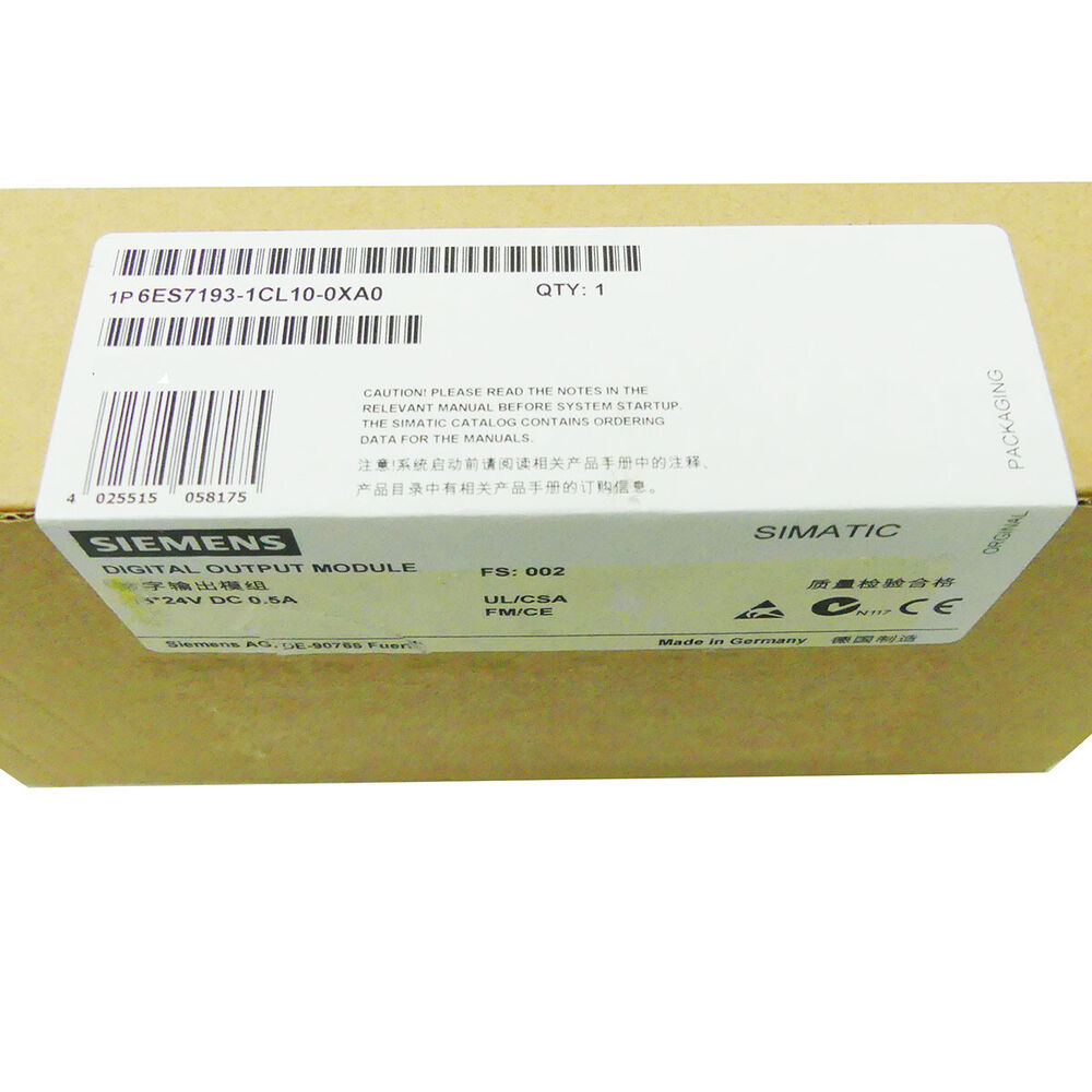 SIEMENS 6ES7193-1CL10-0XA0 6ES7 193-1CL10-0XA0 Digital Output FS: 02 -sealed-- UPS / Fedex / DHL