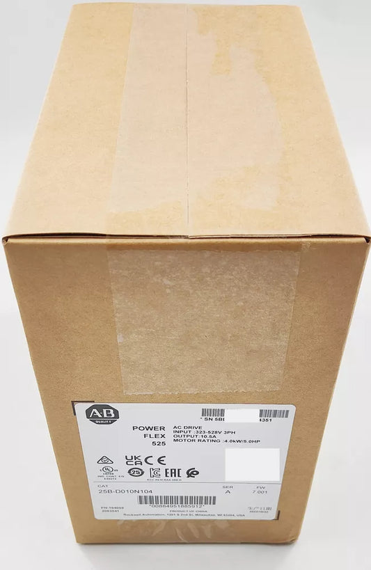 Allen-Bradley 25B-D010N104 PowerFlex 525 4kW (5Hp) AC Drive AB 25B-D010N104 DHL / UPS / FedEx