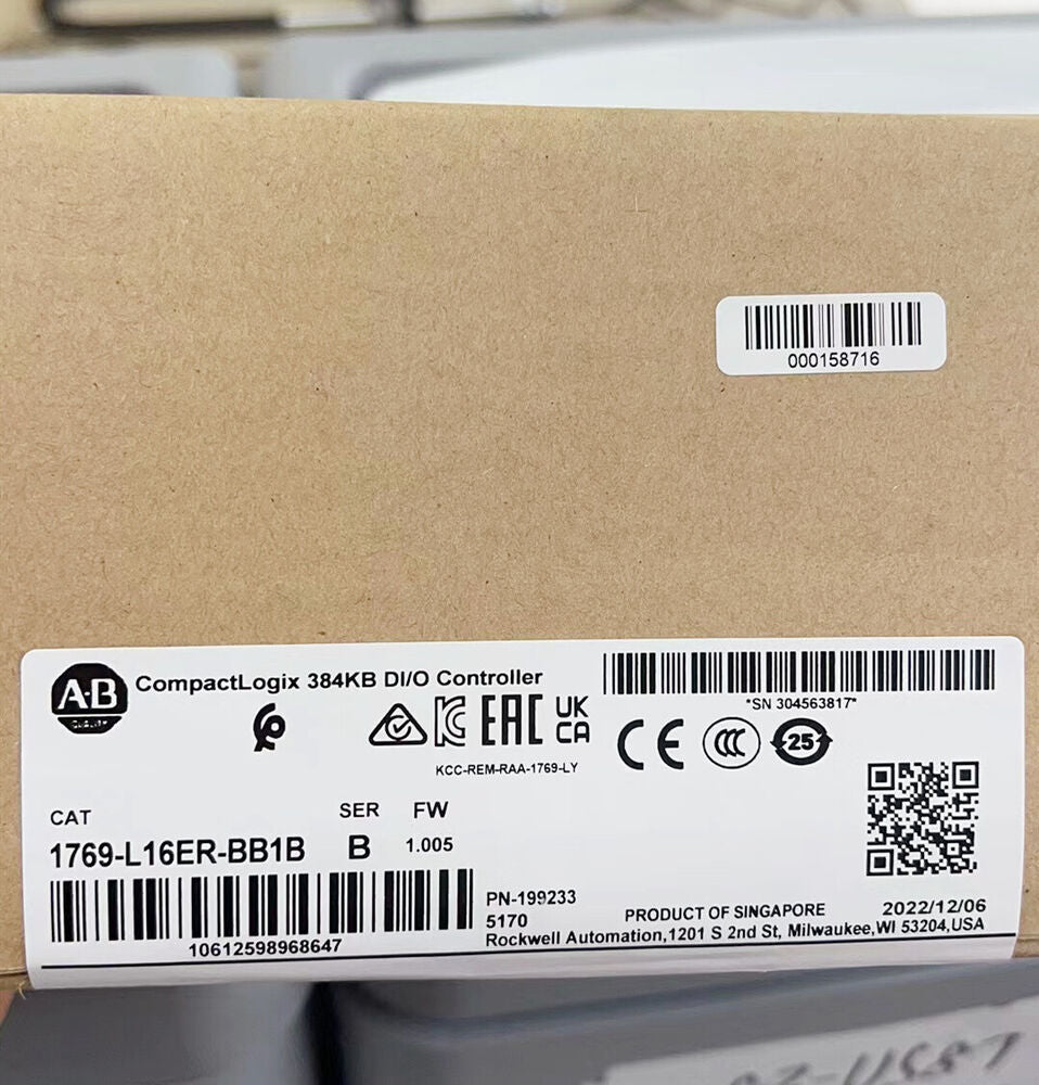 2023 New AB Allen Bradley 1769-L16ER-BB1B CompactLogix 384KB DI/O Controller US Fedex or DHL