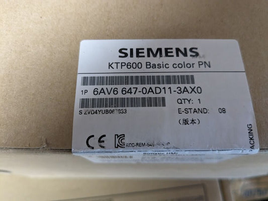 New Sealed Siemens 6AV6647-0AD11-3AX0 SIMATIC HMI KTP600 **STOCK IN US**