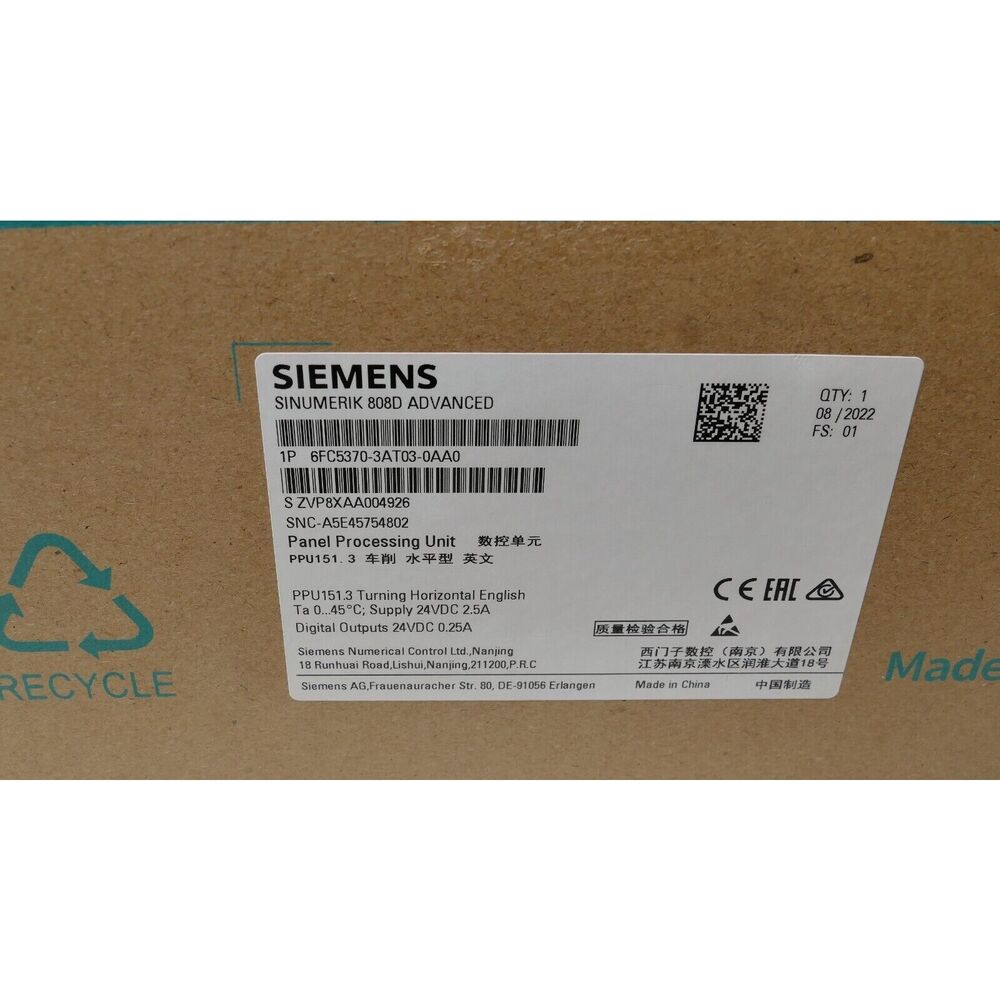 New SIEMENS 6FC5370-3AT03-0AA0 SINUMERIK 808D 6FC 5370-3AT03-0AA0 FAST SHIPPING