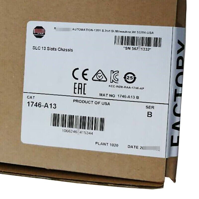 New Factory Sealed AB 1746-A13 Ser B SLC 500 13 Slots PLC Chassis Rack 1746A13 DHL / UPS / FedEx