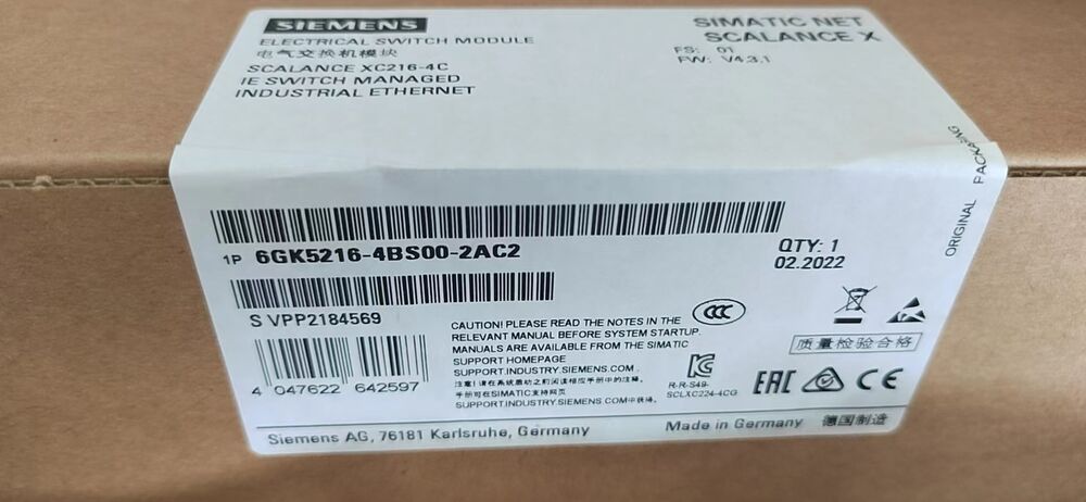 New Siemens Electrical Switch Module 6GK5216-4BS00-2AC2 Ethernet Module in stock Fedex / DHL