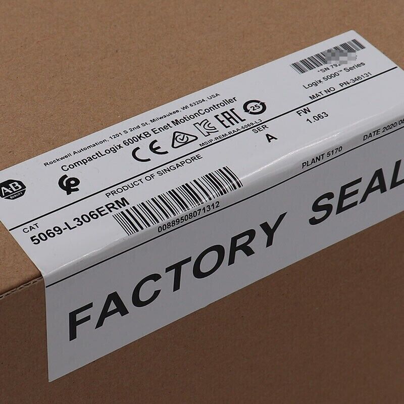 Allen-Bradley 5069-L306ERM /A CompactLogix 600KB Enet Motion Controller New Seal Fedex or DHL