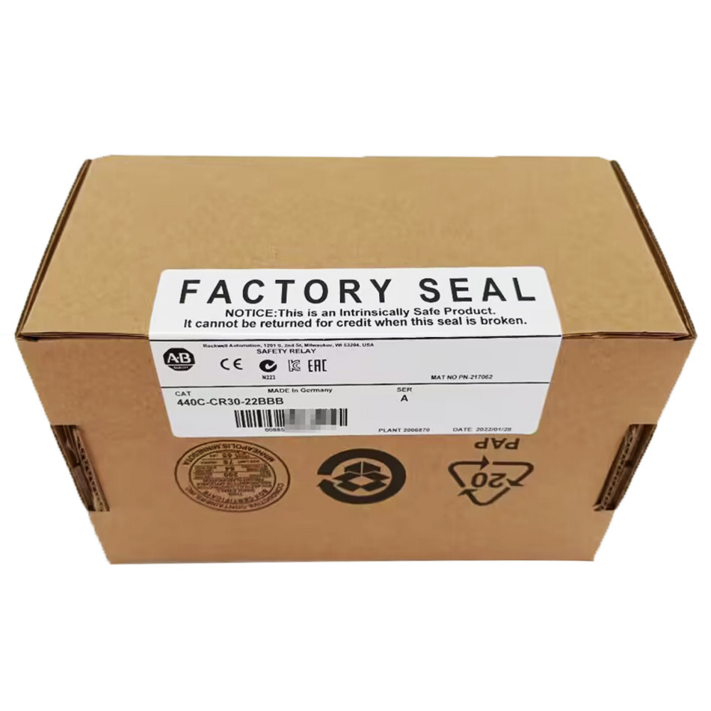 New Sealed Allen Bradley 440C-CR30-22BBB Programable Safety Relay22 PT I/O PLC Fedex or DHL