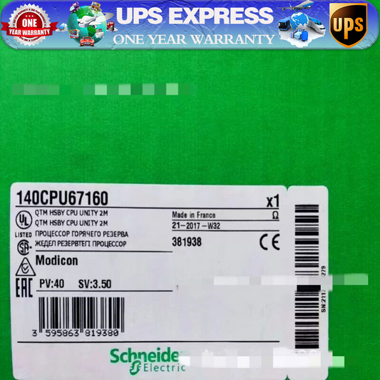 140CPU67160 Schneider 140CPU67160 PLC Module New IN BOX UPS EXPRESS 1 PCS UPS / DHL / Fedex