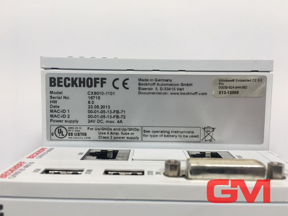 Beckhoff Grundmodule CX9010-1101 CPU Module Hw 6.0 24 V Dc Max. 4A Damaged