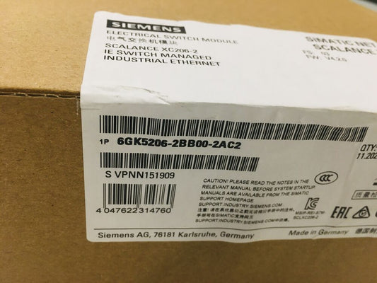 New Siemens Electrical Switch Module 6GK5206-2BB00-2AC2 With 1 Year Warranty Fedex / DHL