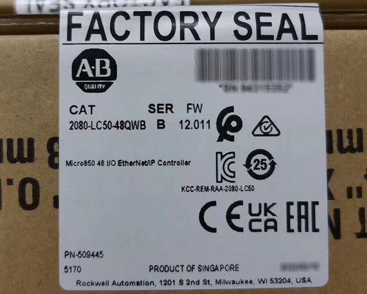 Allen-Bradley 2080-LC50-48QWB Micro850 48I/O ENet/IP Controller New DHL / UPS / FedEx