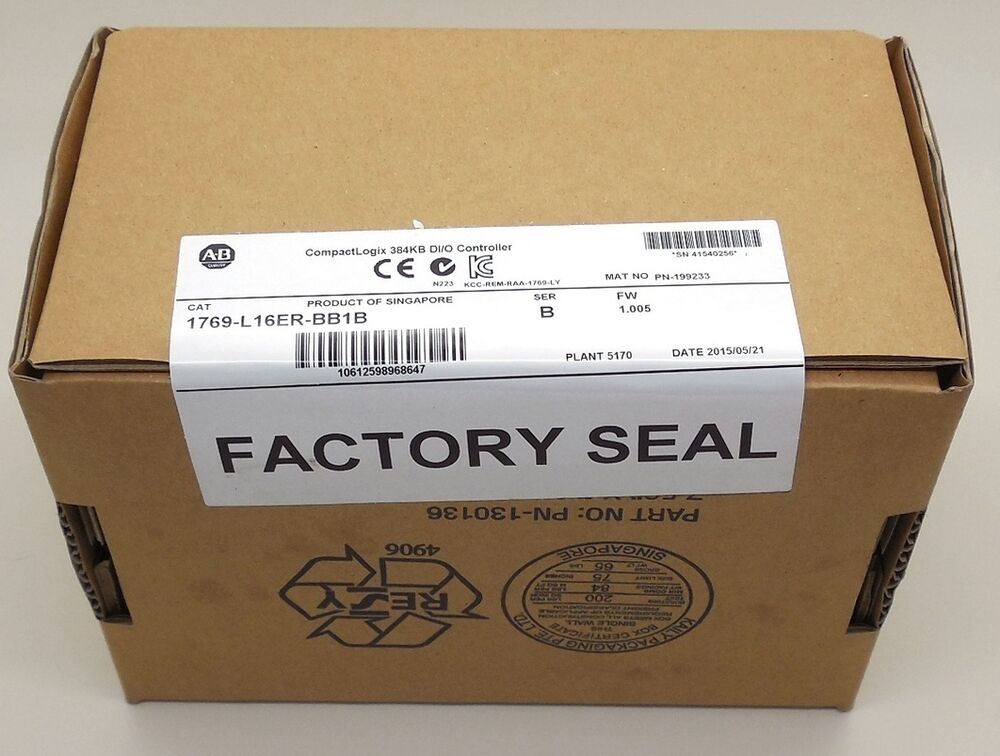 Factory Sealed Allen-Bradley 1769-L16ER-BB1B CompactLogix 384KB DI/O Controller DHL / UPS / FedEx