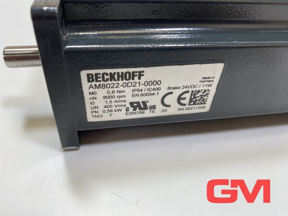 Beckhoff Servo Motor AM8022-0D21-0000 Synchronous AM8022 0,80nM 8000rpm 0,59kW