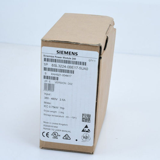 New Siemens 6SL3224-0BE17-5UA0 G120 PM 240 Power Module 6SL3 224-0BE17-5UA0