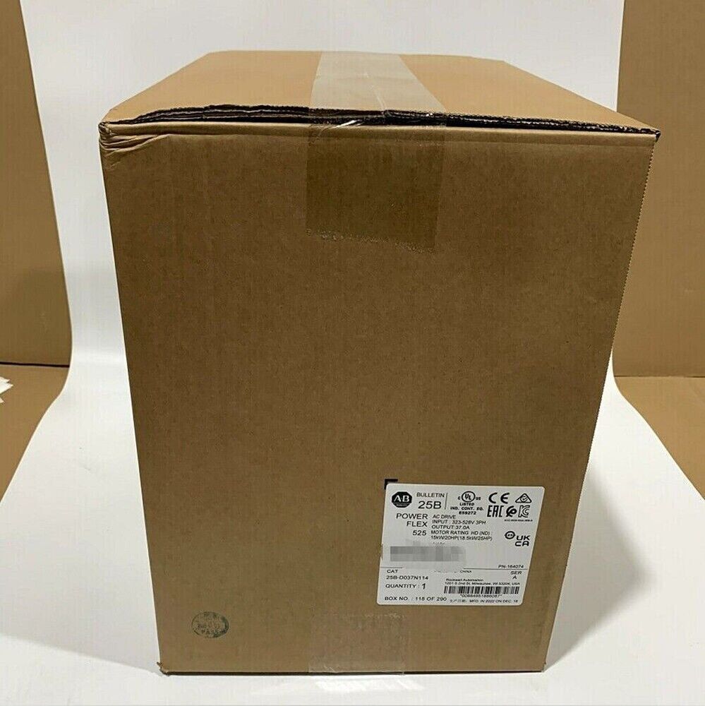 New Factory Sealed Allen Bradley 25B-D037N114 PowerFlex 525 25BD037N114 DHL / UPS / FedEx