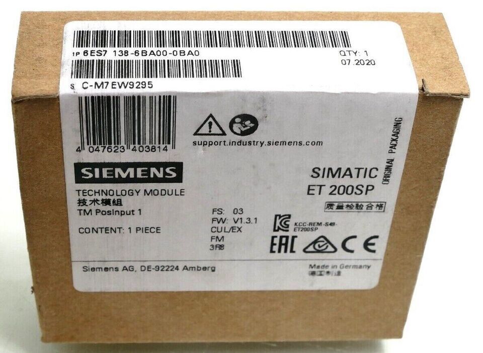 New Siemens 6ES7 138-6BA00-0BA0 6ES7138-6BA00-0BA0 SIMATIC ET 200SP