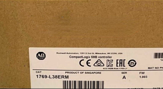 New Allen-Bradley 1769-L38ERM SER A CompactLogix Controller Original Packing DHL / UPS / FedEx