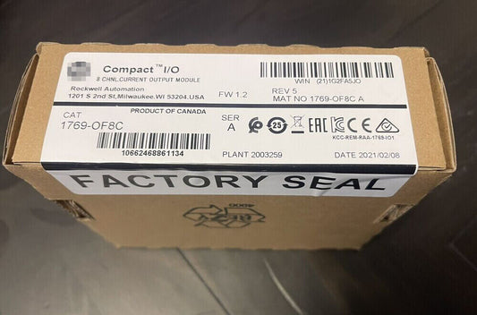 Allen Bradley 1769-OF8C CompactLogix 8 Pt A/O Current Module Factory Sealed DHL / UPS / FedEx