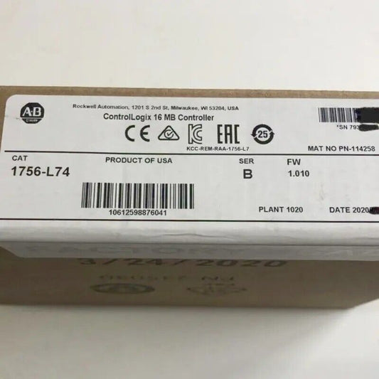 BRAND NEW SEALED Allen Bradley 1756-L74 /B Controller 1756L74 FREE SHIP DHL / UPS / FedEx