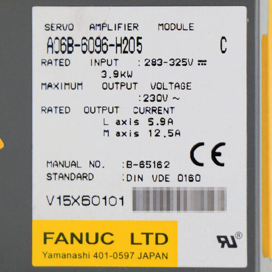 FANUC A06B-6096-H205 USED SERVO AMPLIFIER UNIT TESTED A06B6096H205 UPS / DHL / Fedex