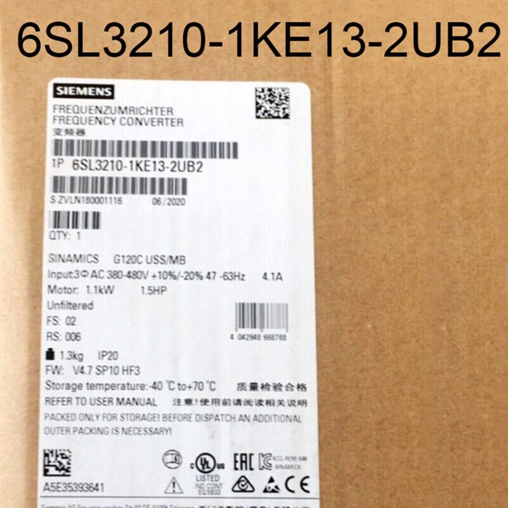 New Siemens 6SL3210-1KE13-2UB2 6SL3 210-1KE13-2UB2 G120C RATED POWER 1,1KW