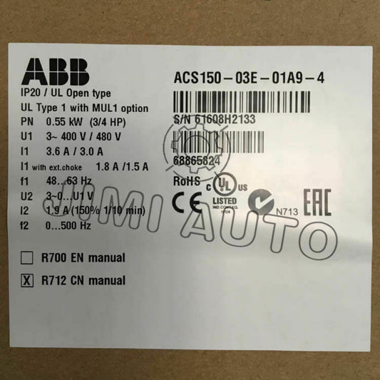 ACS150-03E-01A9-4 ABB Frequency Converter 3P AC380V~480V 0.55KW BrandNew Box! Zy