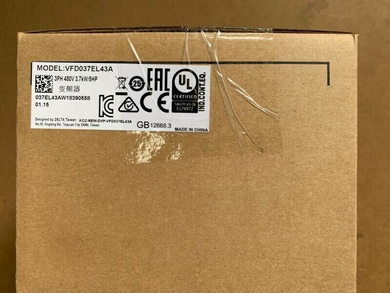 1PC New Delta VFD037EL43A Inverter 3.7KW / 380V Expedited Shipping UPS / DHL / Fedex