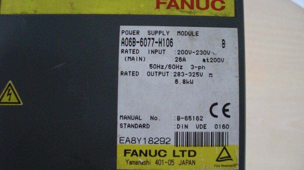 FANUC A06B-6077-H106 Servo Drive A06B6077H106 USED Expendited Shipping DHL / UPS / FedEx