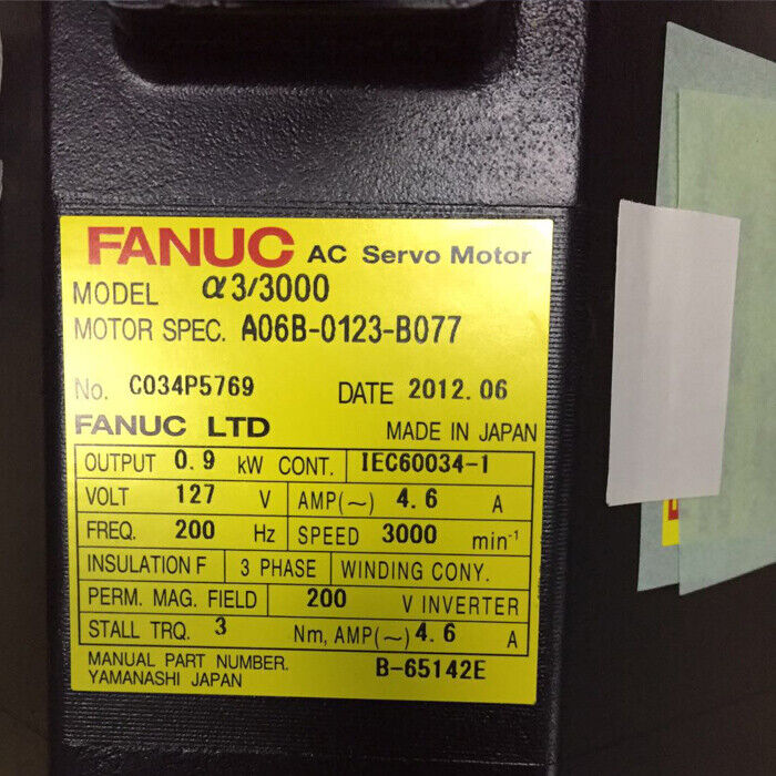 FANUC A06B-0123-B077 Servo Motor A06B0123B077 New Expendited ShippingDHL / UPS / FedEx