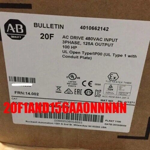 New In Box Allen Bradley 20F1AND156AA0NNNNN New Expedited Shipping DHL/FedEX Fedex or DHL