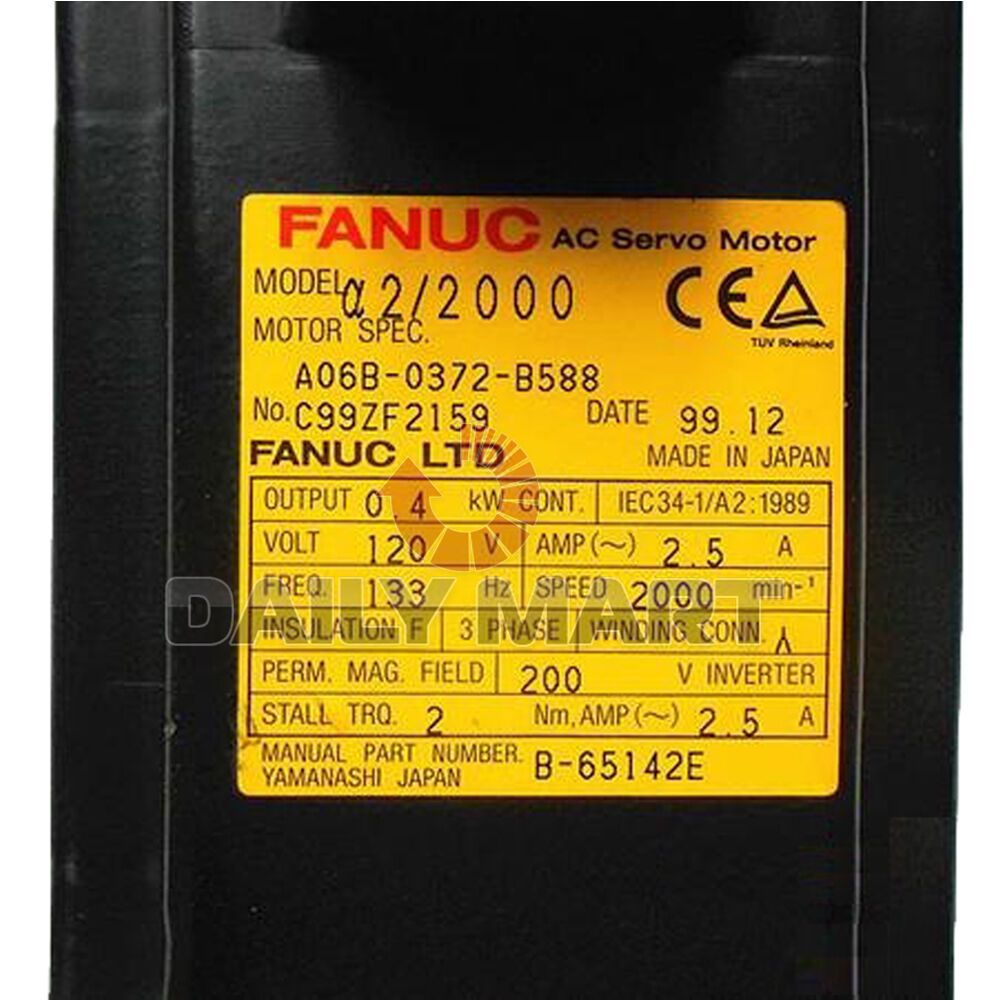 Used FANUC Servo Motor A06B-0372-B588