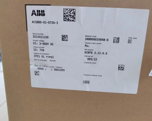 1pc ABB ACS880-01-072A-3 frequency converter 37KW