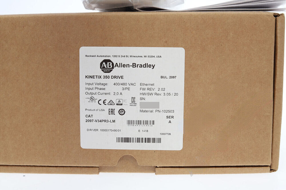 New Factory Sealed Allen Bradley 2097-V34PR3-LM Kinetix 350 Servo Driver DHL / UPS / FedEx