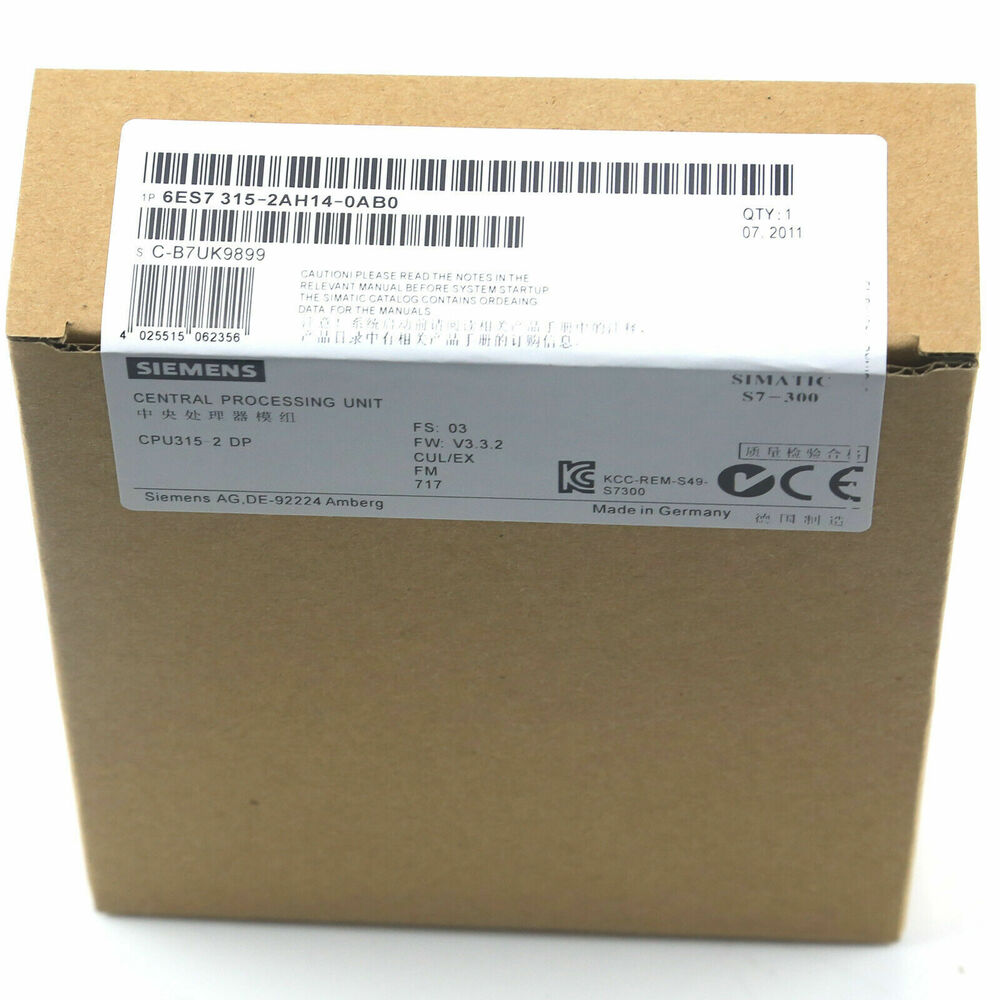 SIEMENS 6ES7 315-2AH14-0AB0 SIMATIC S7-300 PLC MODULE NEW IN BOX Fedex / DHL