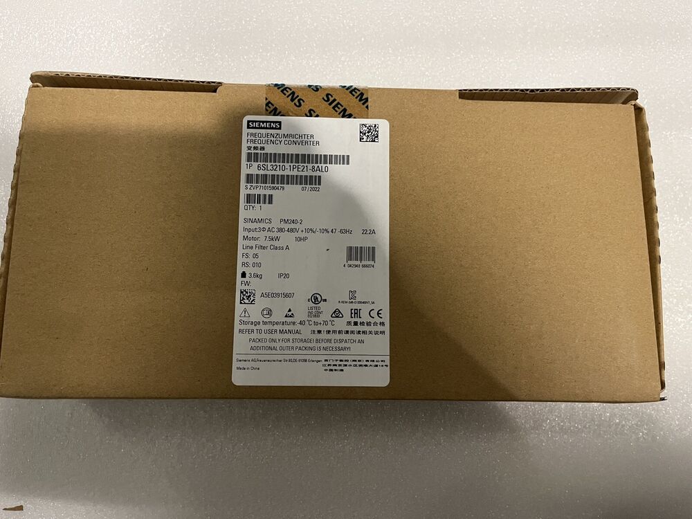 Siemens SINAMICS PM240-2 6SL3210-1PE21-8AL0 Sealed New Fast Shipping  UPS /  Fedex / DHL