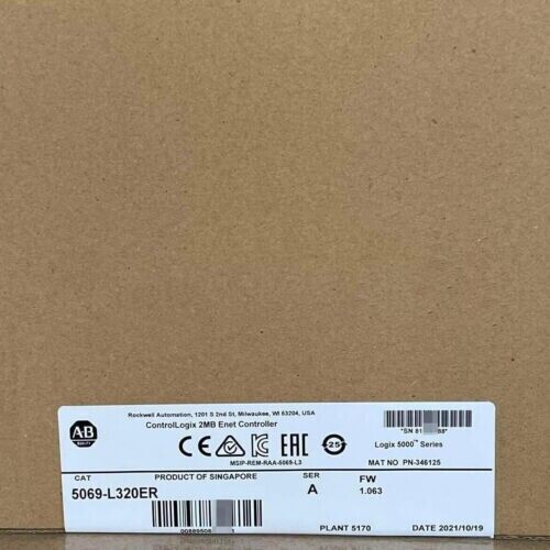 5069-L320ER /A CompactLogix 5380 Controller PLC 2MB Enet Processors New Sealed DHL / UPS / FedEx