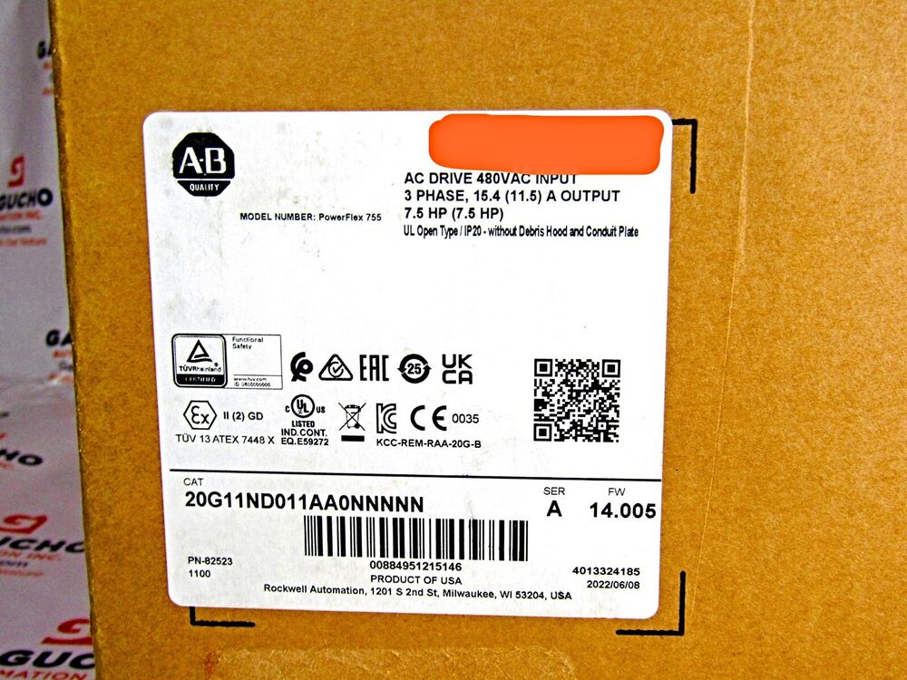 SURPLUS 2022 ALLEN BRADLEY 20G11ND011AA0NNNNN SER A DRIVE AB 20G11ND011AA0NNNNN DHL / UPS / FedEx