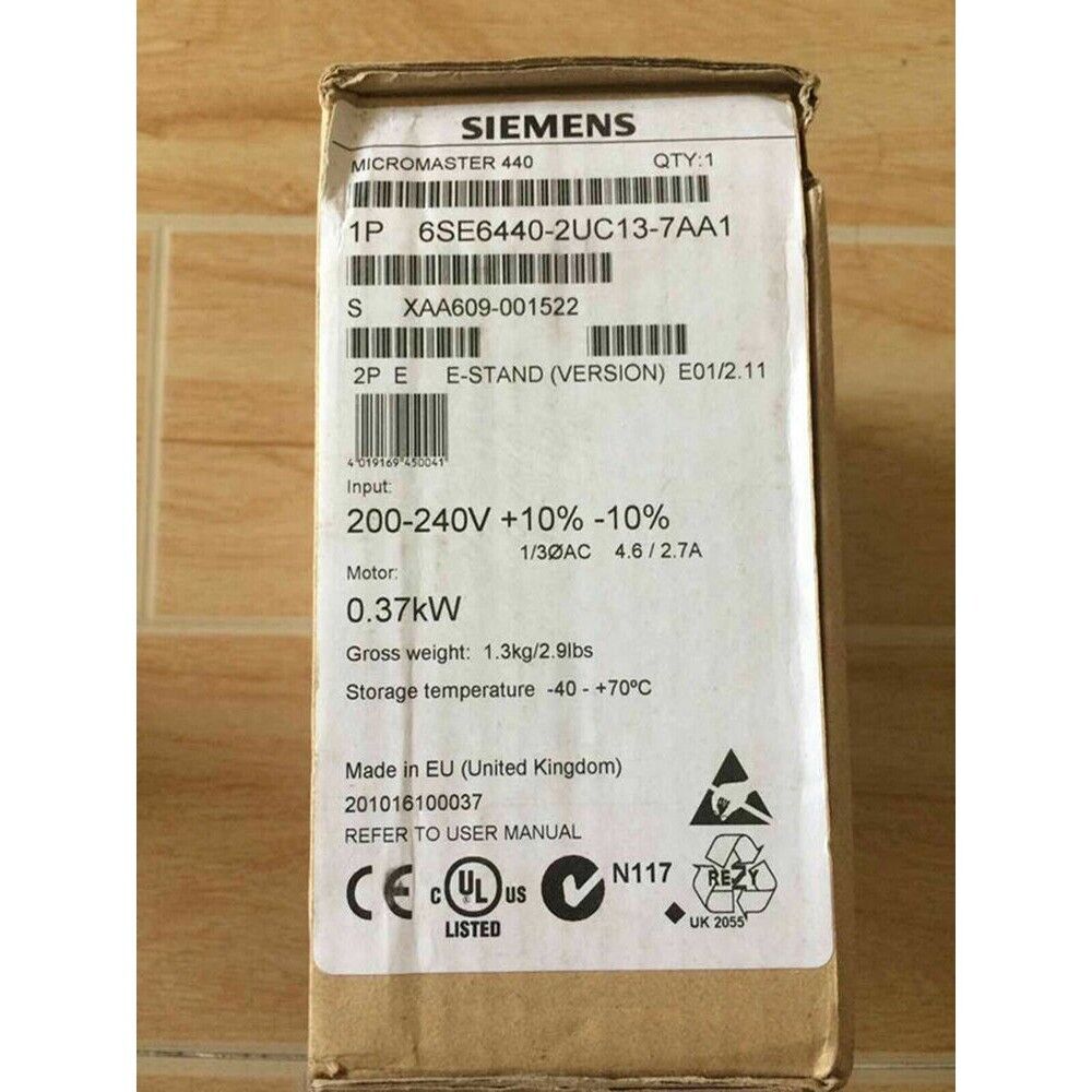 New Siemens 6SE6440-2UC13-7AA1 6SE6 440-2UC13-7AA1 MICROMASTER440 without filter